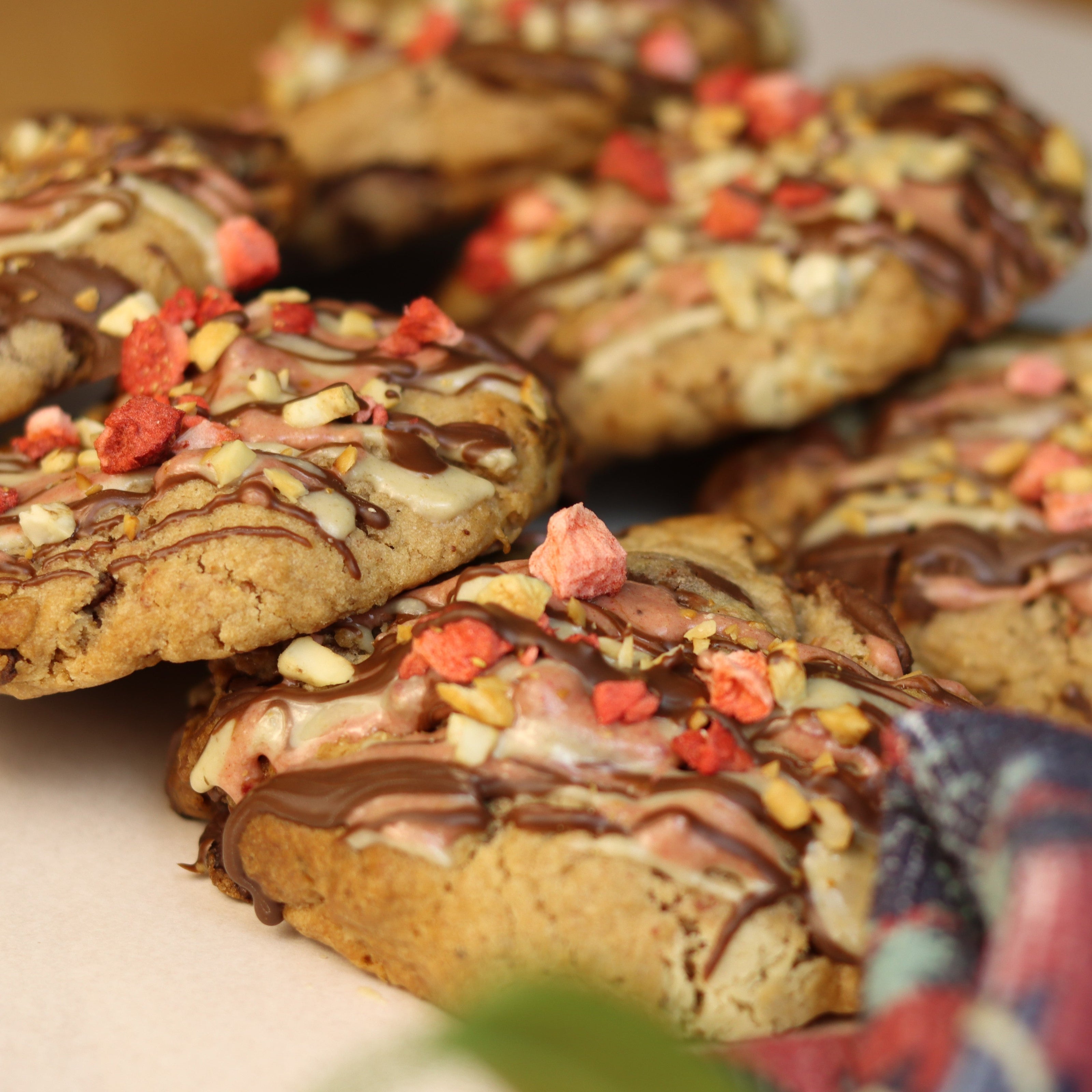 Strawberry and Toasted Cashew Loaded Cookies (Box of 6) - Ashlan Bakery