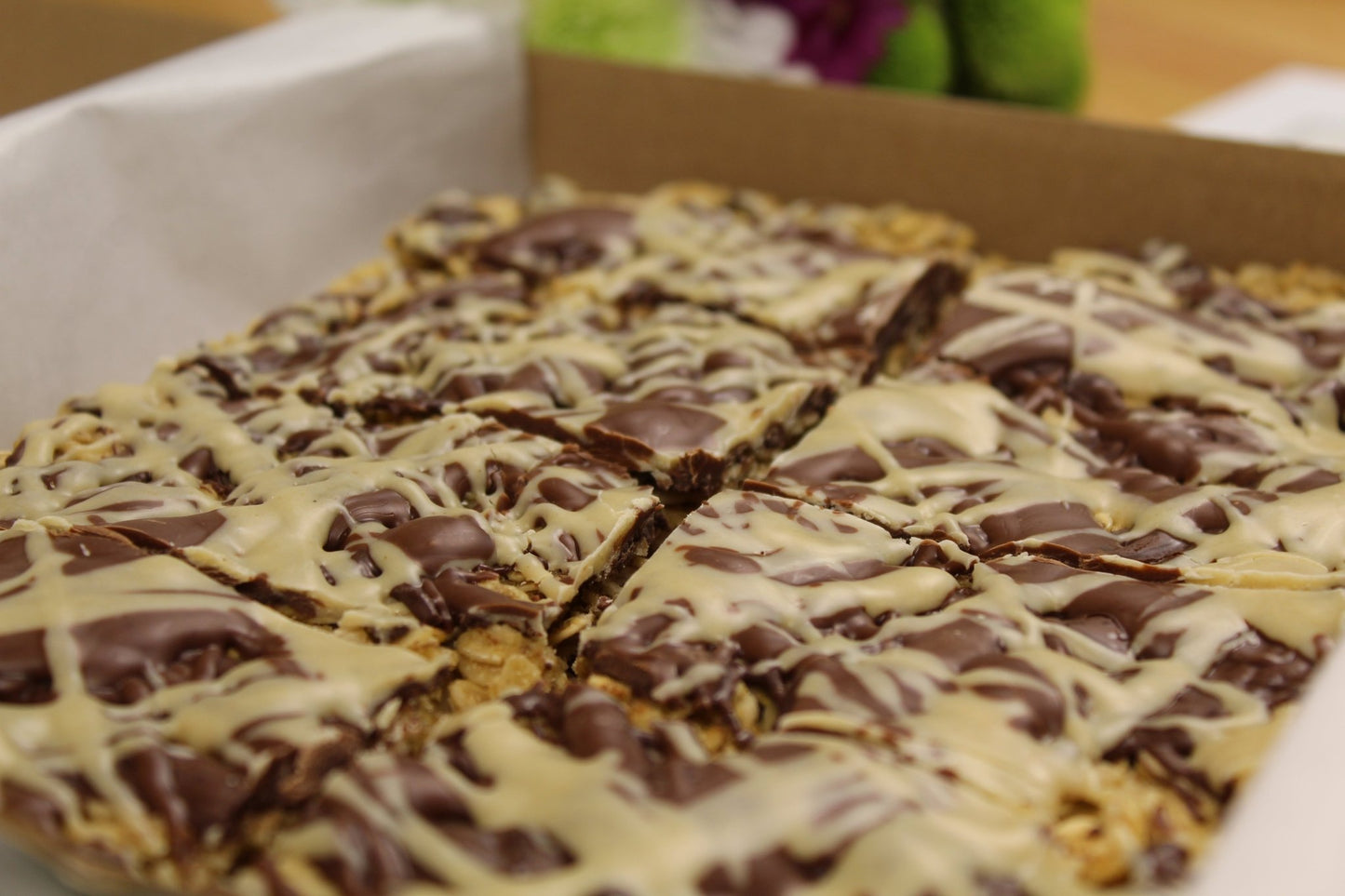 Vegan Fruit and Nut Flapjack with Triple Chocolate - Ashlan Bakery