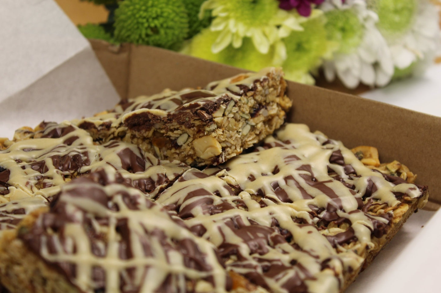 Vegan Fruit and Nut Flapjack with Triple Chocolate - Ashlan Bakery