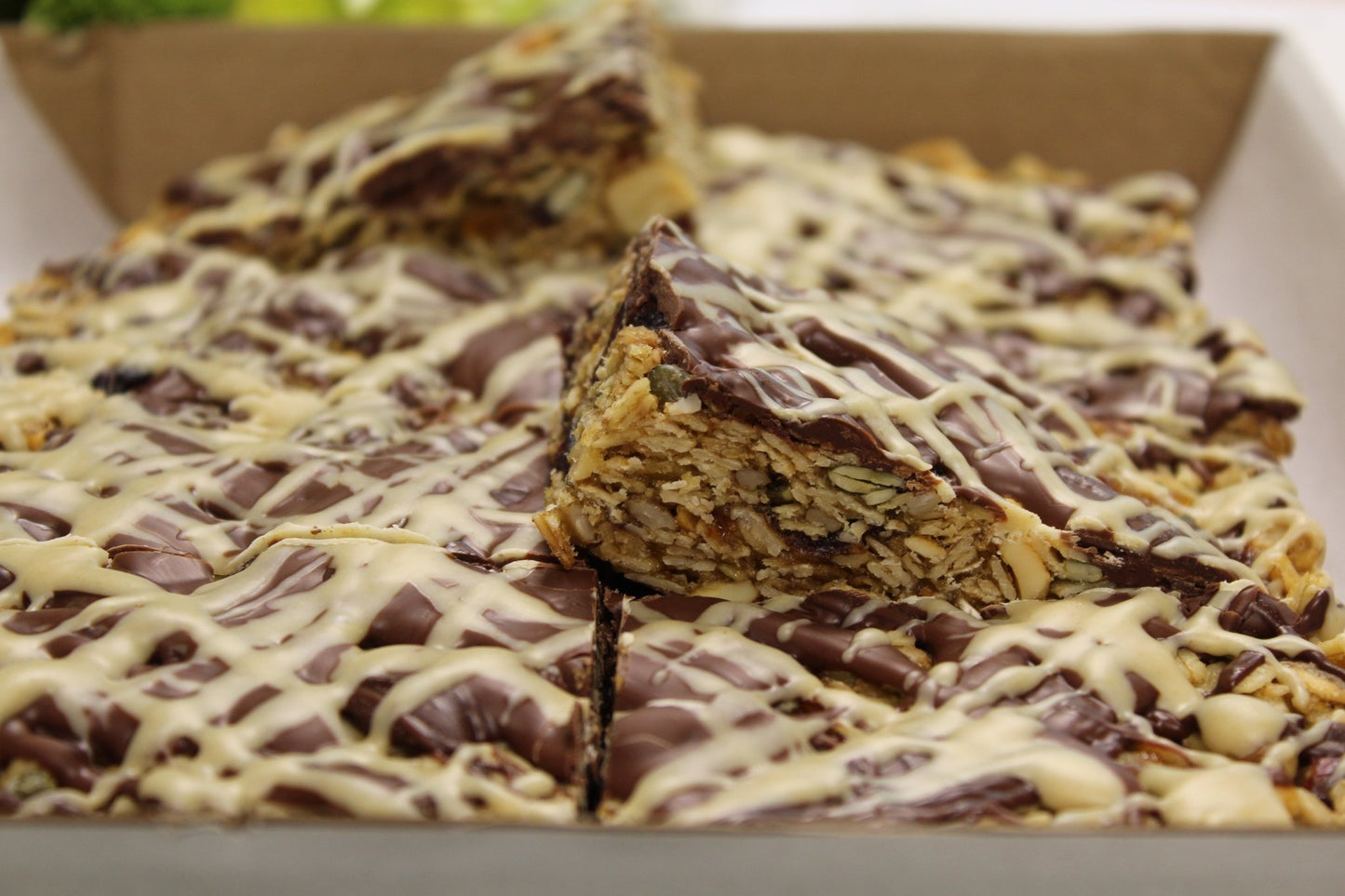 Vegan Fruit and Nut Flapjack with Triple Chocolate - Ashlan Bakery